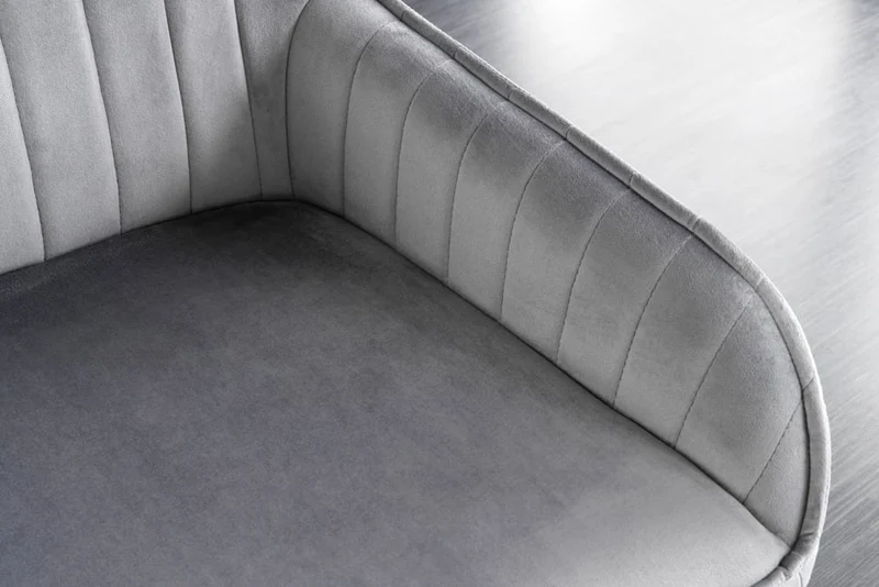 Elegante Sitzbank MILAN ca.160cm Samt grau Armlehnen