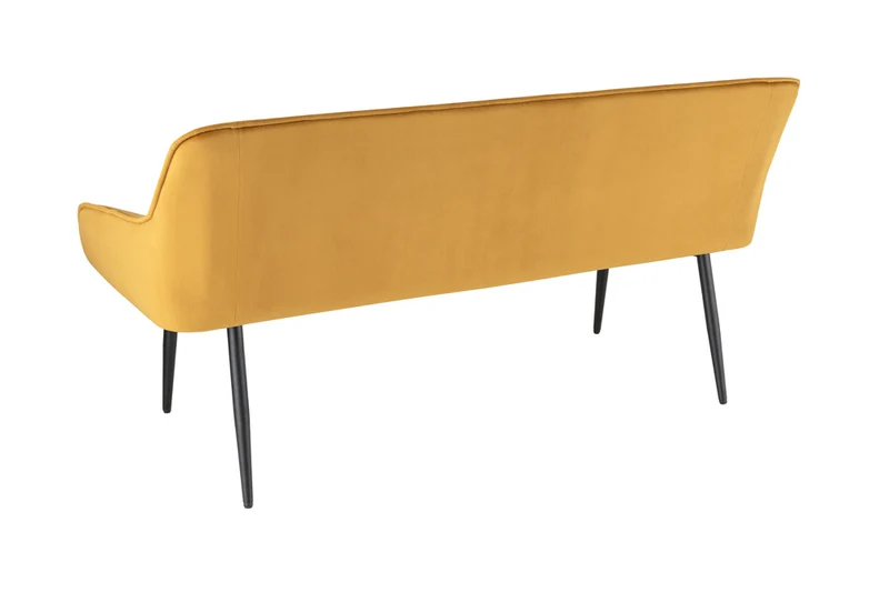 Elegante Sitzbank MILAN ca.160cm Samt senfgelb Armlehnen