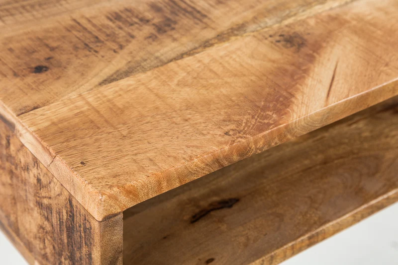 Industrie-Look Schreibtisch ALINA 100cm natur Mangoholz Metallbeine