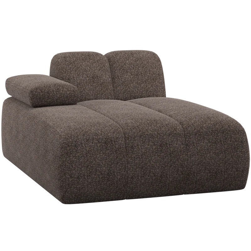 Mojo chaise longue element links wollig braun