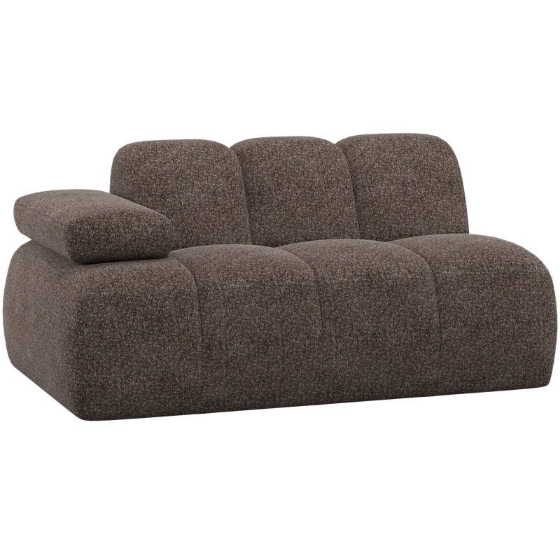 Mojo 1,5-sitzer element arm links wollig braun