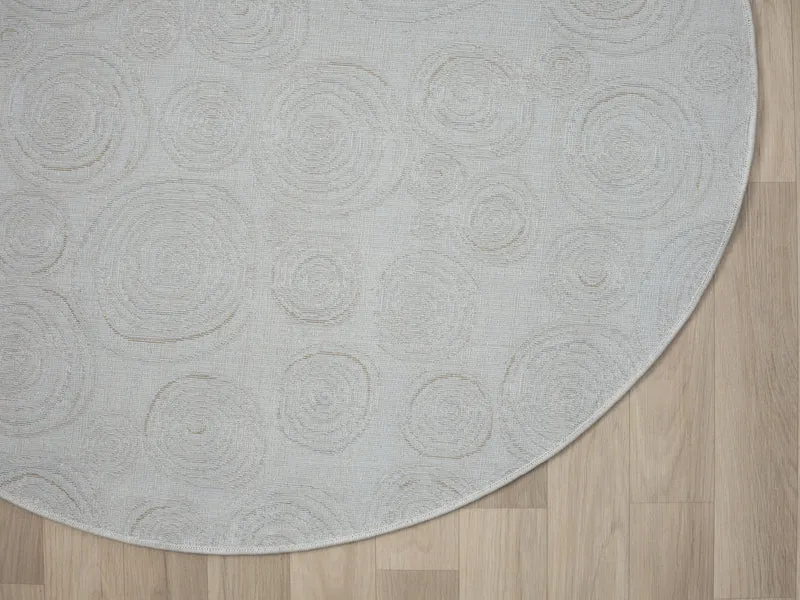 Teppich CERCHI rund Creme-Multi 120 x 120 cm