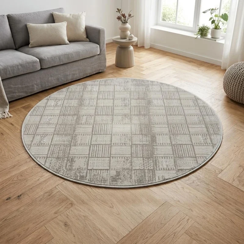 Teppich CASA rund Creme-Weiss 120 x 120 cm