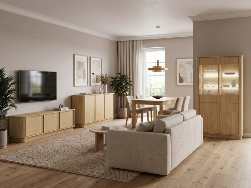 Rivello Stilvolle Kommode mit 3 Türen – Modernes Design in Baltic Dune