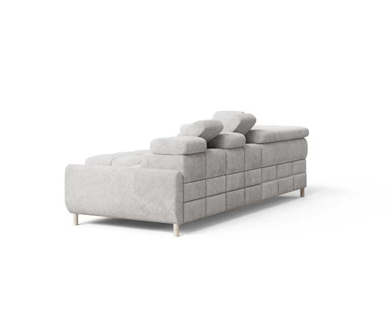 Ecksofa – Bun – Schlafsofa mit Bettkasten, Bouclé Arena, 276 × 209 cm