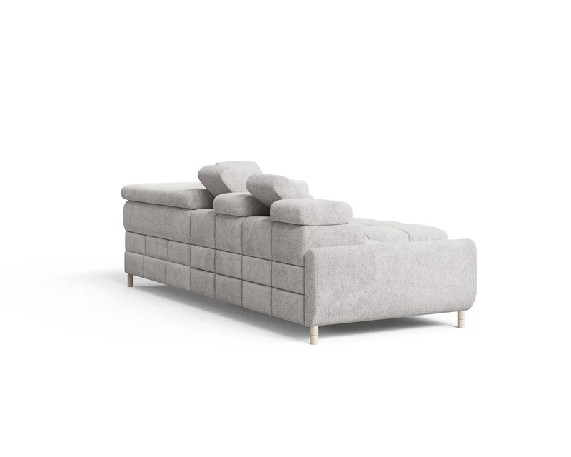 Ecksofa – Bun – Schlafsofa mit Bettkasten, Bouclé Arena, 276 × 209 cm