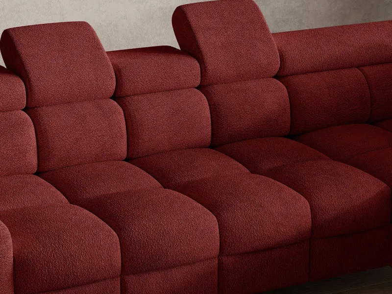 Ecksofa – Bun – Schlafsofa mit Bettkasten, Bouclé Arena, 276 × 209 cm