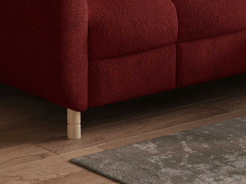 Ecksofa – Bun – Schlafsofa mit Bettkasten, Bouclé Arena, 276 × 209 cm