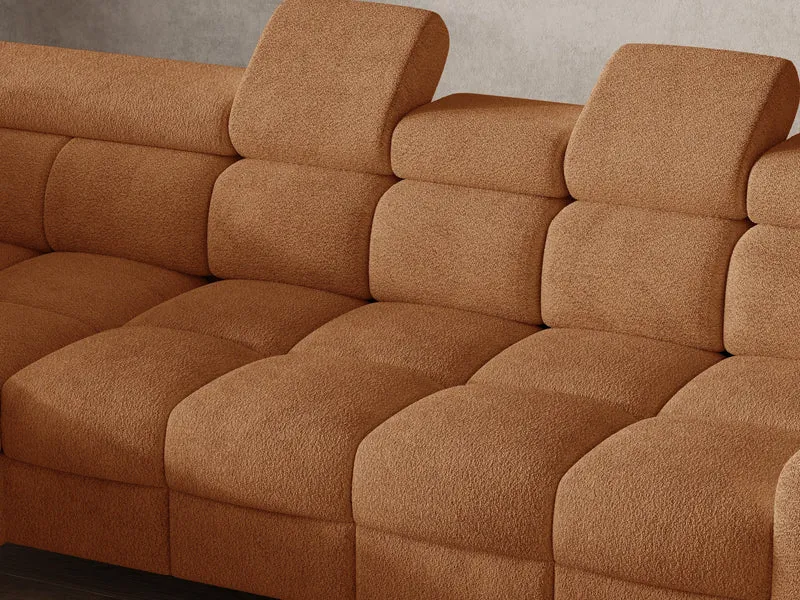 Ecksofa – Bun – Schlafsofa mit Bettkasten, Bouclé Arena, 276 × 209 cm