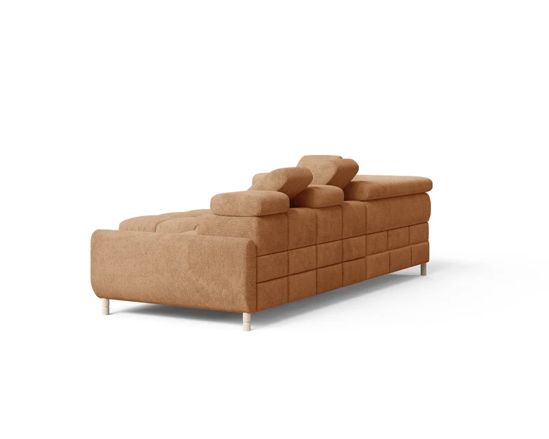 Ecksofa – Bun – Schlafsofa mit Bettkasten, Bouclé Arena, 276 × 209 cm