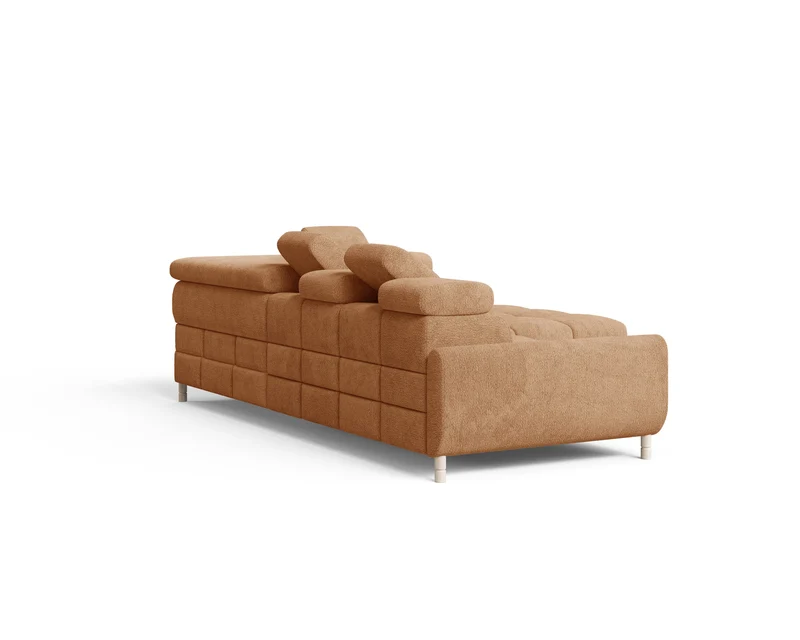 Ecksofa – Bun – Schlafsofa mit Bettkasten, Bouclé Arena, 276 × 209 cm