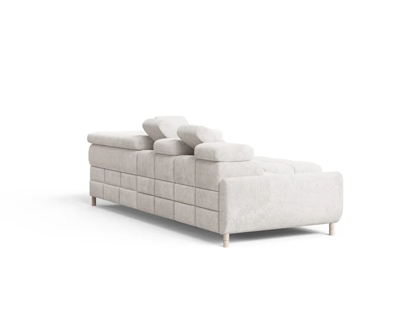 Ecksofa – Bun – Schlafsofa mit Bettkasten, Bouclé Arena, 276 × 209 cm