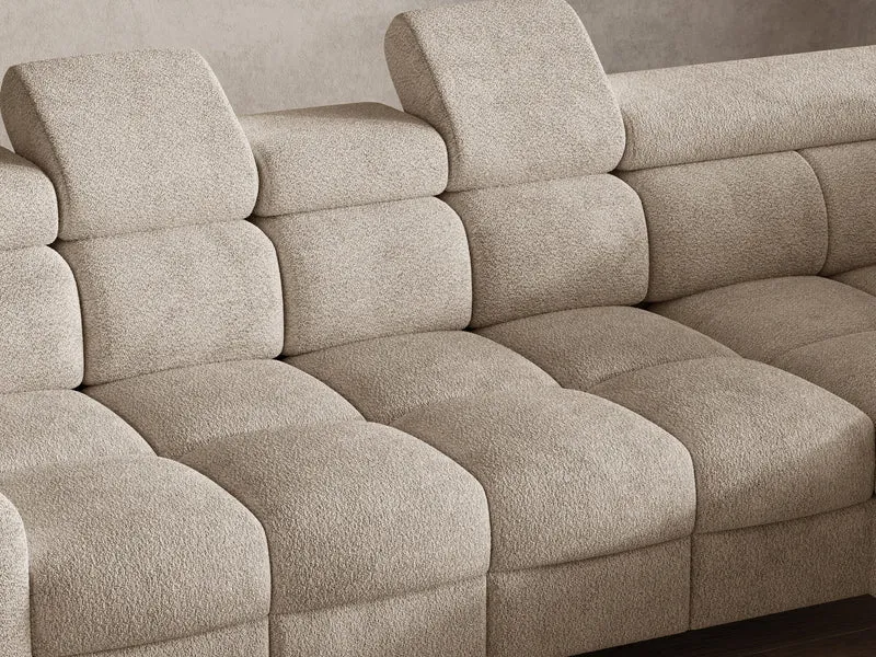Ecksofa – Bun – Schlafsofa mit Bettkasten, Bouclé Arena, 276 × 209 cm