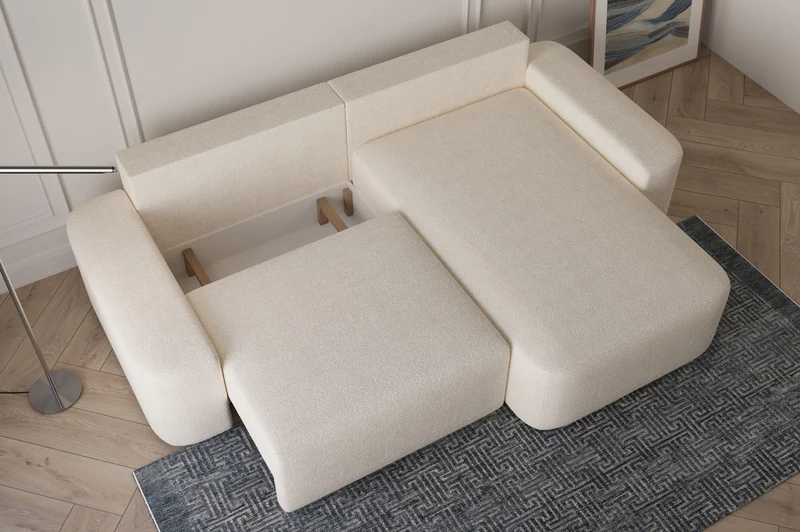 Ecksofa – Oval – Bezug Arena, Schlaffunktion 140 × 200 cm