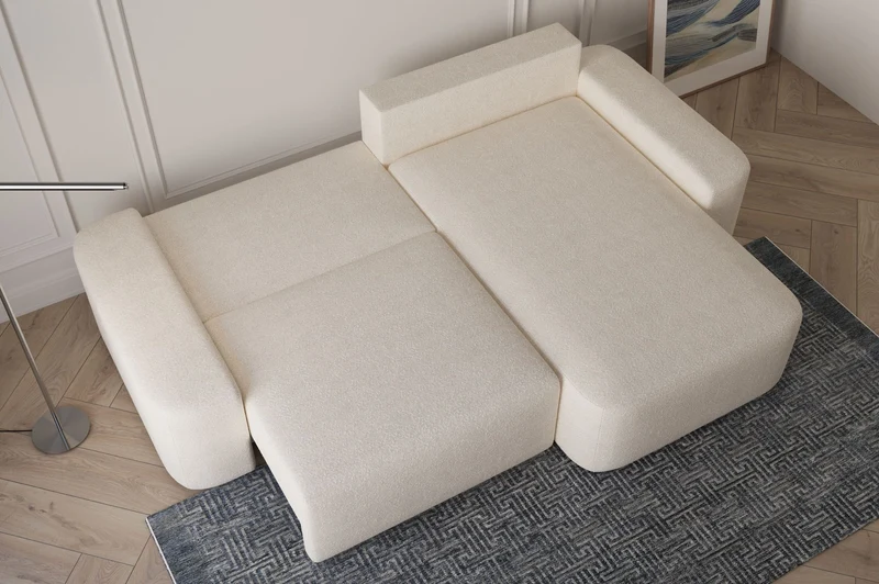 Ecksofa – Oval – Bezug Arena, Schlaffunktion 140 × 200 cm