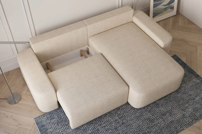 Ecksofa – Oval – Bezug Arena, Schlaffunktion 140 × 200 cm