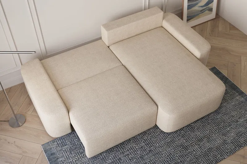 Ecksofa – Oval – Bezug Arena, Schlaffunktion 140 × 200 cm