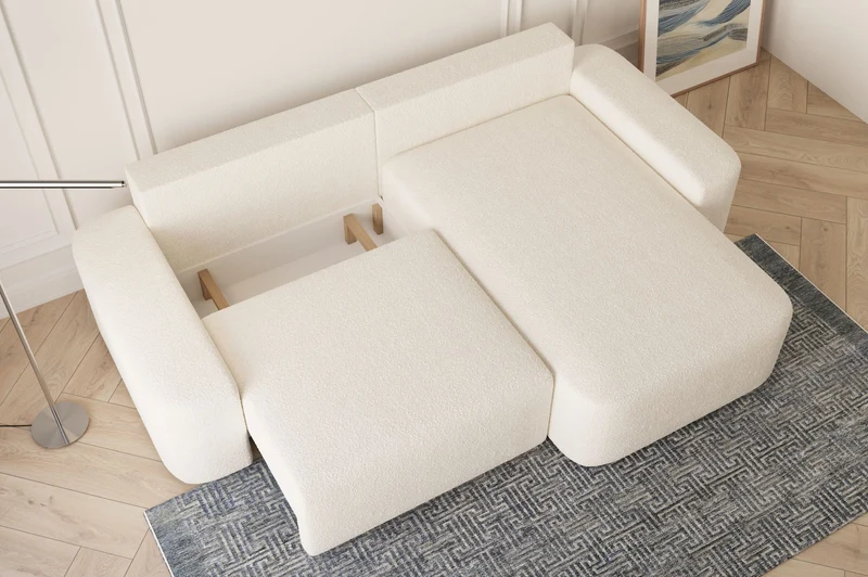 Ecksofa – Oval – Bezug Arena, Schlaffunktion 140 × 200 cm