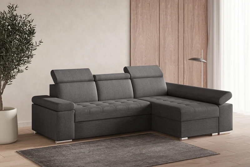 Ecksofa – Toronto – Schlafsofa mit Delfin-Mechanismus & Bettkasten