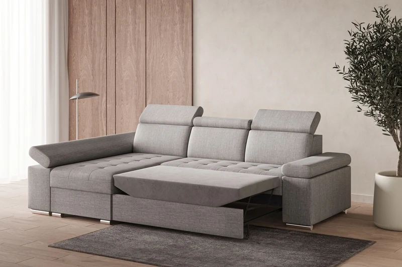 Ecksofa – Toronto – Schlafsofa mit Delfin-Mechanismus & Bettkasten