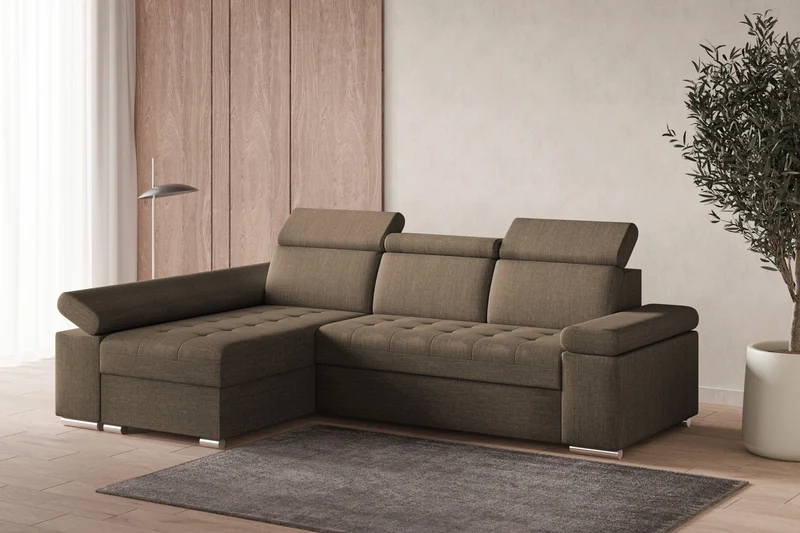 Ecksofa – Toronto – Schlafsofa mit Delfin-Mechanismus & Bettkasten