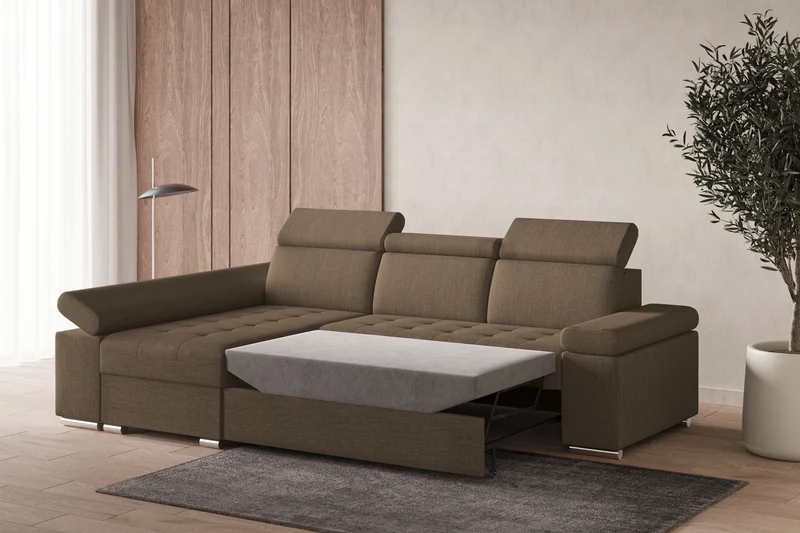 Ecksofa – Toronto – Schlafsofa mit Delfin-Mechanismus & Bettkasten