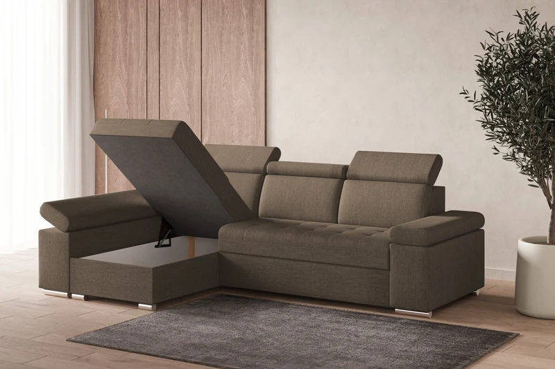 Ecksofa – Toronto – Schlafsofa mit Delfin-Mechanismus & Bettkasten