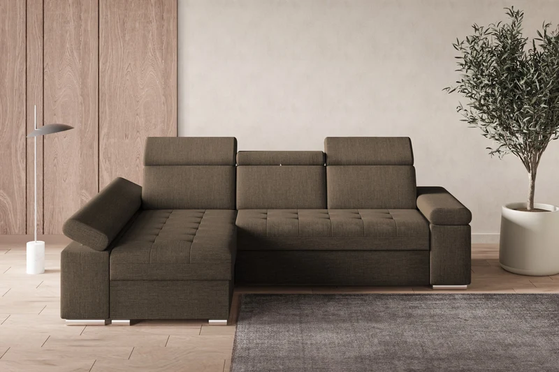 Ecksofa – Toronto – Schlafsofa mit Delfin-Mechanismus & Bettkasten