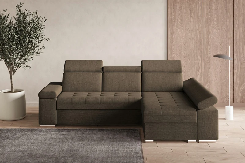 Ecksofa – Toronto – Schlafsofa mit Delfin-Mechanismus & Bettkasten