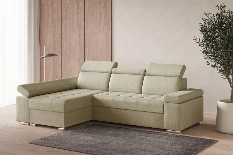 Ecksofa – Toronto – Schlafsofa mit Delfin-Mechanismus & Bettkasten