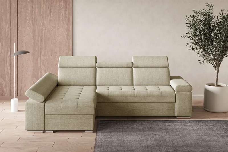 Ecksofa – Toronto – Schlafsofa mit Delfin-Mechanismus & Bettkasten