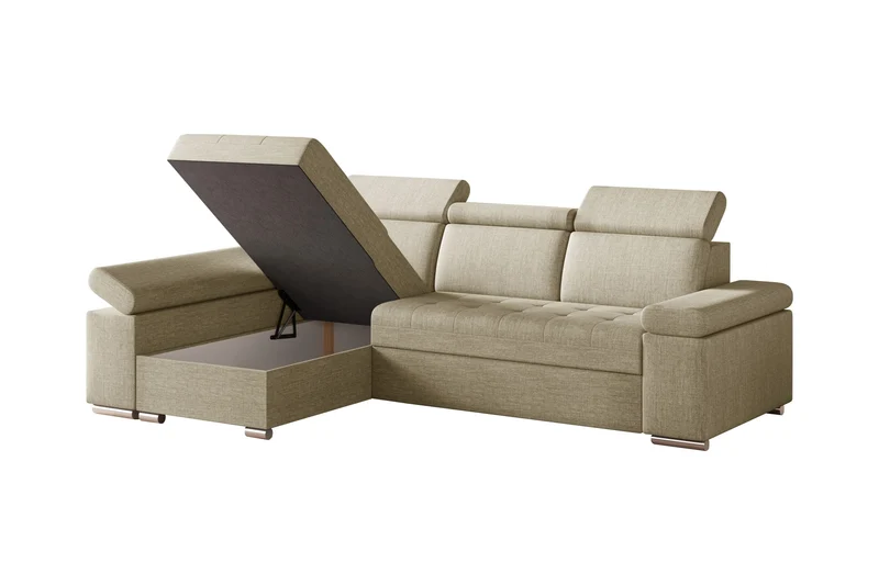 Ecksofa – Toronto – Schlafsofa mit Delfin-Mechanismus & Bettkasten