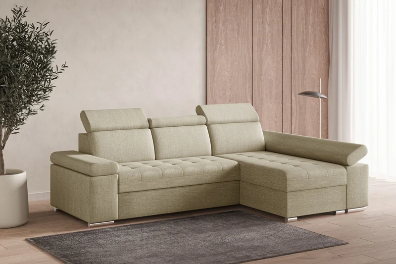 Ecksofa – Toronto – Schlafsofa mit Delfin-Mechanismus & Bettkasten
