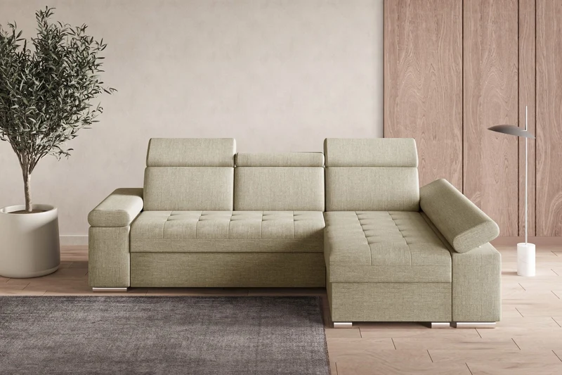 Ecksofa – Toronto – Schlafsofa mit Delfin-Mechanismus & Bettkasten