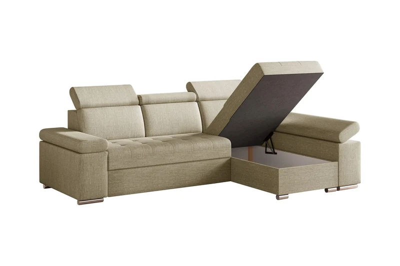 Ecksofa – Toronto – Schlafsofa mit Delfin-Mechanismus & Bettkasten