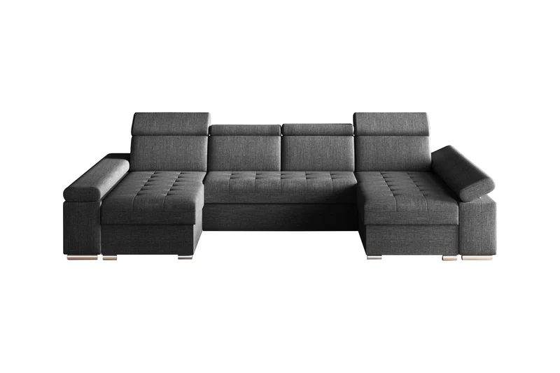 Ecksofa – Toronto U – Schlafsofa in U-Form mit Bettkasten & verstellbaren Kopfstützen