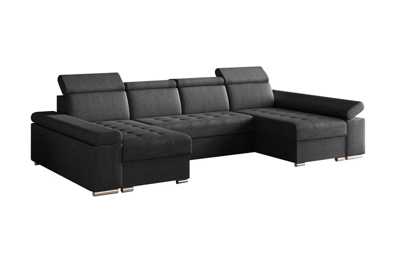 Ecksofa – Toronto U – Schlafsofa in U-Form mit Bettkasten & verstellbaren Kopfstützen