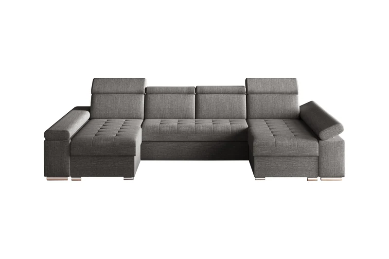 Ecksofa – Toronto U – Schlafsofa in U-Form mit Bettkasten & verstellbaren Kopfstützen