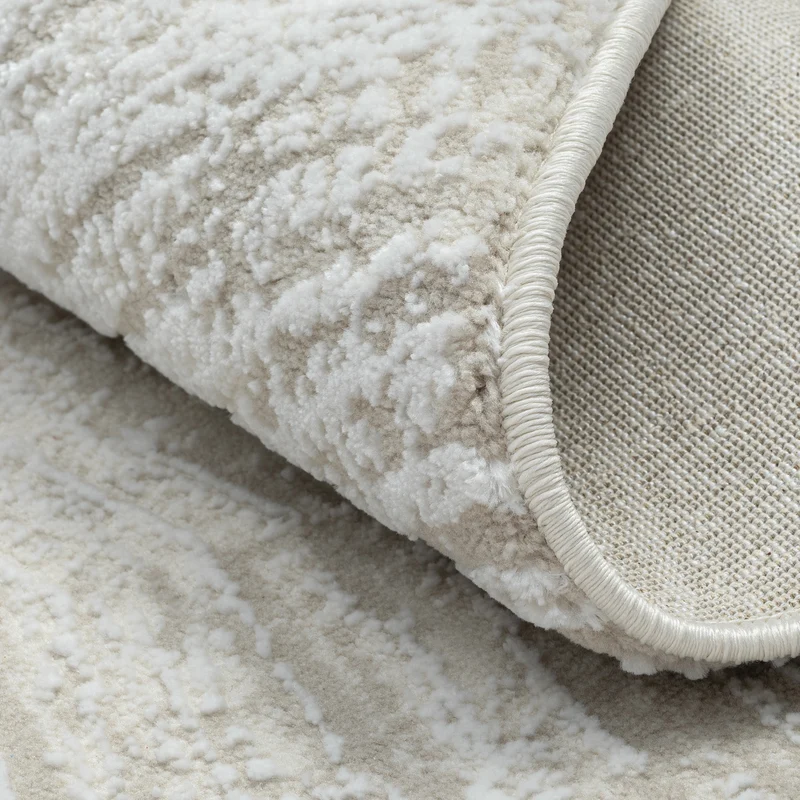 Teppich CIELO rund Creme-Grau 120 x 120 cm