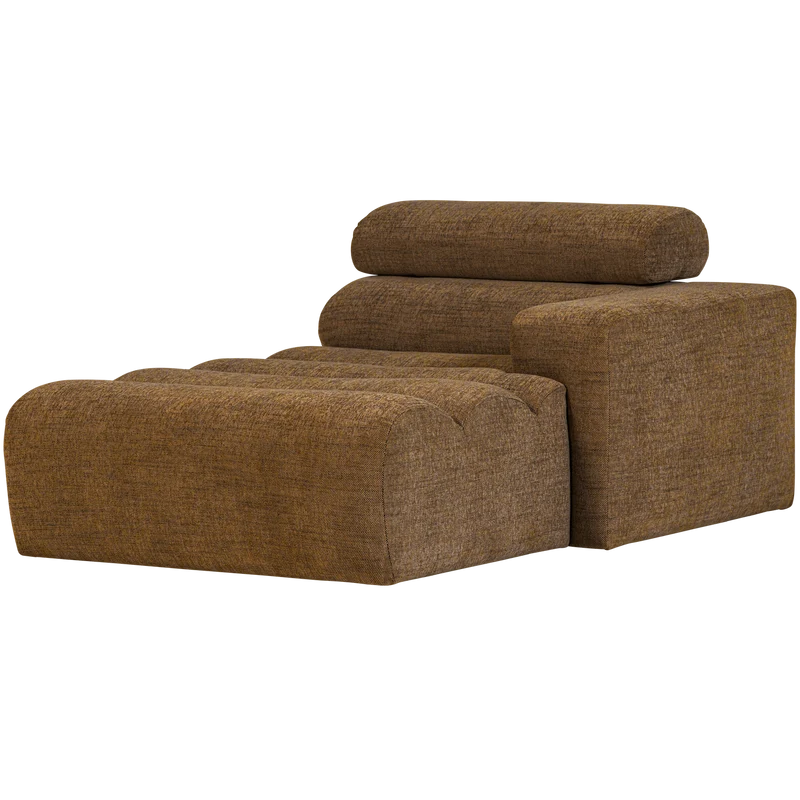 Novi chaise longue element armlehne rechts karamellbraun melange