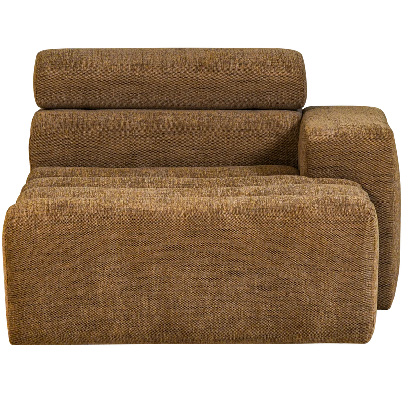 Novi chaise longue element armlehne rechts karamellbraun melange