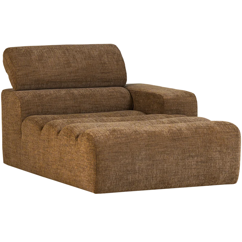Novi chaise longue element armlehne rechts karamellbraun melange