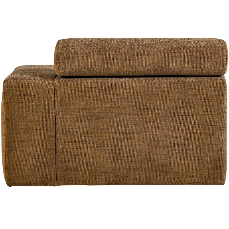 Novi chaise longue element armlehne rechts karamellbraun melange