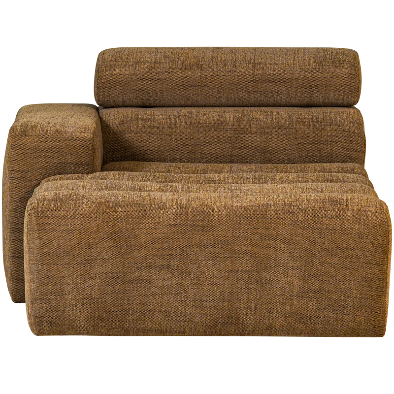 Novi chaise longue element armlehne links karamellbraun melange