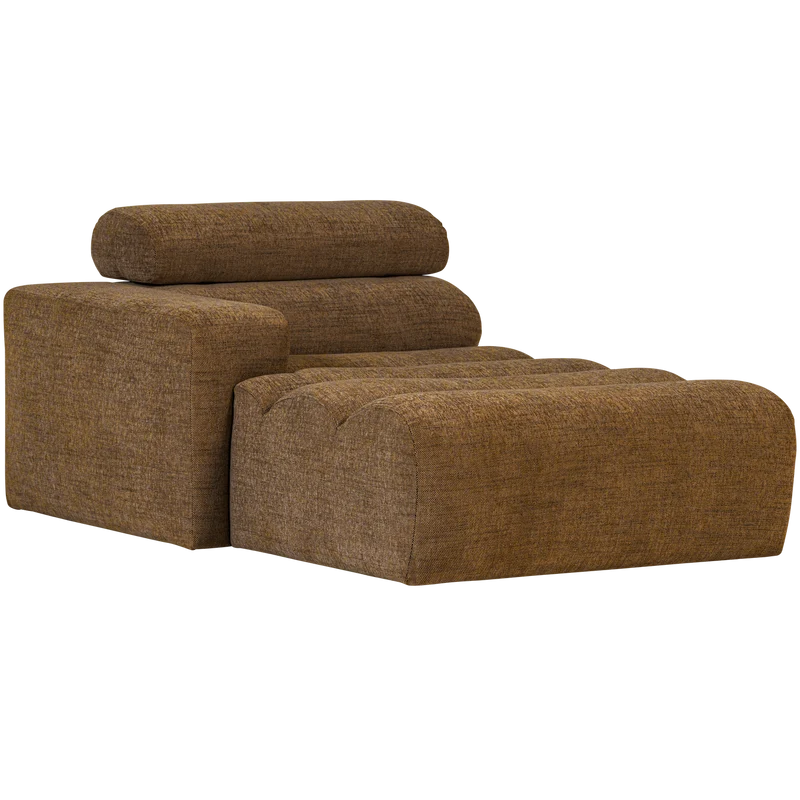 Novi chaise longue element armlehne links karamellbraun melange