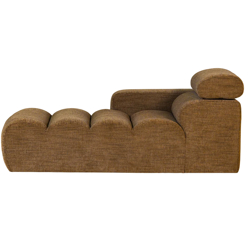 Novi chaise longue element armlehne links karamellbraun melange
