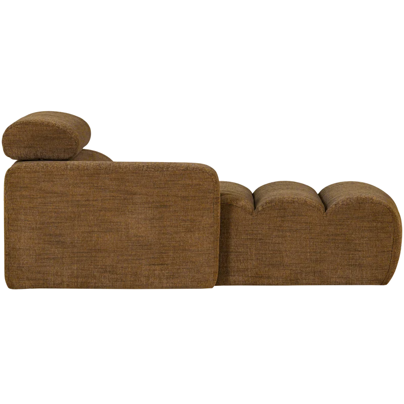 Novi chaise longue element armlehne links karamellbraun melange