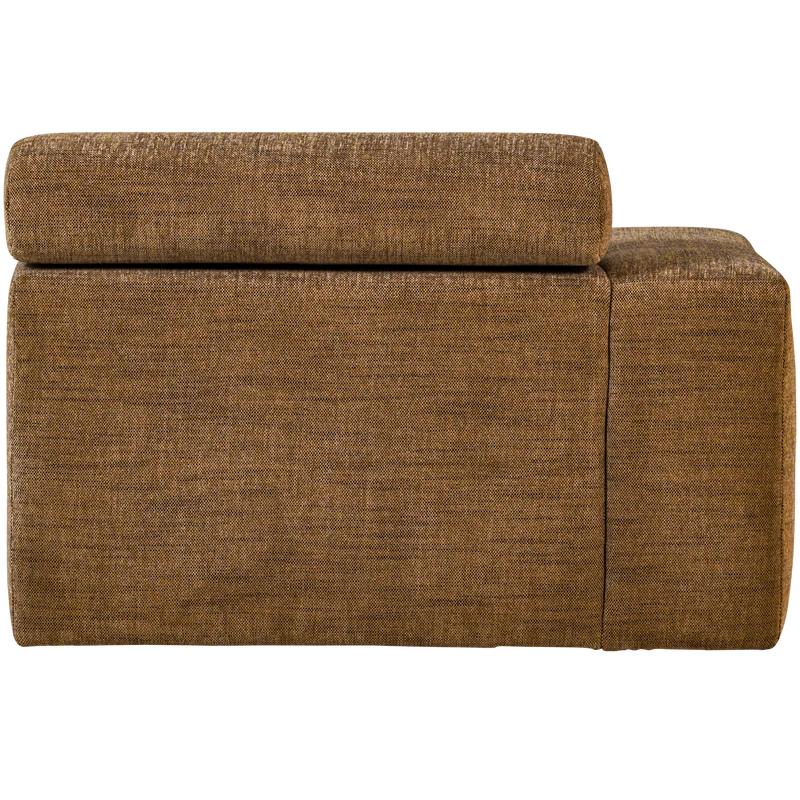 Novi chaise longue element armlehne links karamellbraun melange