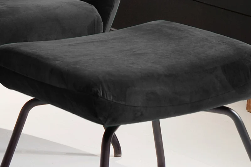 KAWOLA Hocker LOTTE Polsterhocker velvet schwarz