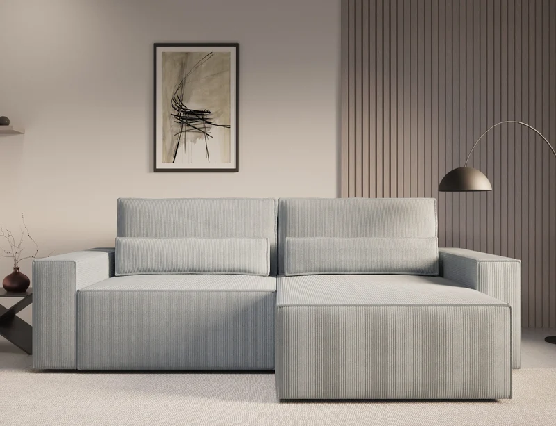 Ecksofa – Brazil – Cord-Schlafsofa mit Schlaffunktion & Bettkasten
